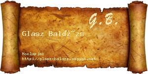 Glasz Balázs névjegykártya