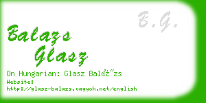 balazs glasz business card